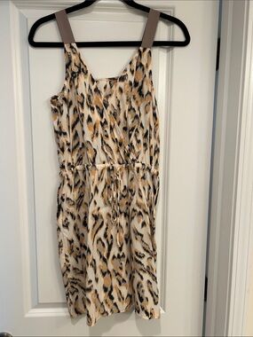 Rory Becca Leopard Print Sleeveless Sundress - Cream, Black & Mustard